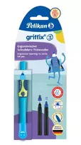 kairiaranku - Plunksnakotis Pelikan Griffix-3 L, Neon Mėlynas (Neon Fresh Blue) - 1 nuotrauka