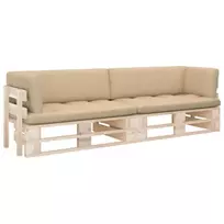 Lauko baldų komplektas vidaXL Dvivietė sofa iš palečių su pagalvėlėmis, ruda (Brown)