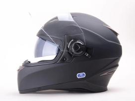 moto salmai - Motociklininko šalmas HD-09B, dydis L, juodas (Black) - 1 nuotrauka