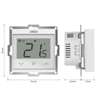 wifi sildymo termostatai - Salus Engo E55 Wifi laidinis termostatas 230V Baltas (White) 55x55 - 1 nuotrauka