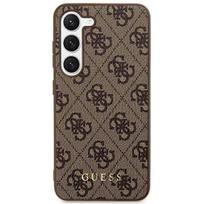 galaxy s24 plus deklas - Guess 4G Metal Gold Logo dėklas Samsung Galaxy S24 Plus Rudas (Brown) - 1 nuotrauka