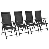 vidaXL Sulankstomos sodo kėdės, 4 vnt, juodos (Black)