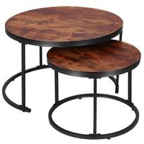 Springos Kavos staliukų komplektas HF0034, 2 vnt., rudas/juodas (Brown/Black)