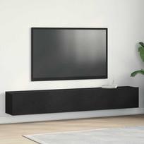 spinteles spinta - vidaXL TV spintos 2 vnt, Juoda (Black), 100x30x30 cm - 1 nuotrauka