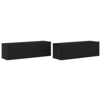 spinteles spinta - vidaXL TV spintos 2 vnt, Juoda (Black), 100x30x30 cm - 2 nuotrauka