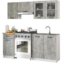olivia virtuve - Virtuvės baldų komplektas Akord Oliwia, baltas/pilkas (White/Grey), 1.8 m - 1 nuotrauka