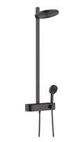 juoda duso sistema hansgrohe - Dušo komplektas su termostatu Hansgrohe Pulsify S ShowerTablet Select 400, juodas (Black) - 1 nuotrauka