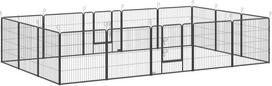 sulankstoma tvorele - Pawhut Didelis šuniukų aptvaras, metalinė sulankstoma tvorelė augintiniams, 320x320x100 cm, Pilkas (Gray) - 1 nuotrauka