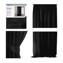 naktine uzuolaida 140 x 270 - AmeliaHome Velvet Naktinė užuolaida, juoda (Black), 140 x 270 cm - 2 nuotrauka