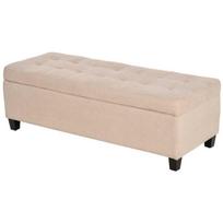suoliukas daiktadeze homcom - HOMCOM Minkštas suolas su daiktadėže, smėlinis (Beige), 125 cm x 49 cm x 41,5 cm - 1 nuotrauka