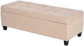 suoliukas daiktadeze homcom - HOMCOM Minkštas suolas su daiktadėže, smėlinis (Beige), 125 cm x 49 cm x 41,5 cm - 2 nuotrauka
