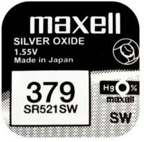 laikrodziu elementai - Maxell 379 (SR521SW) Baterijos 10 vnt. - 1 nuotrauka