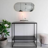 ovalus veidrodis - Veidrodis House Nordic Jersey, kabinamas, 35 cm x 80 cm, juodas (Black) - 2 nuotrauka