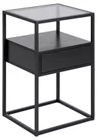 naktinis staliukas 35 x 35 - Actona Naktinis staliukas Randolf 0000100719, juodas (Black) - 3 nuotrauka