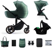 primo vezimelis - Kinderkraft 3in1 vežimėlis Prime 2 Mink Pro, Tamsiai žalias (Dark Green) - 2 nuotrauka