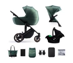primo vezimelis - Kinderkraft 3in1 vežimėlis Prime 2 Mink Pro, Tamsiai žalias (Dark Green) - 3 nuotrauka