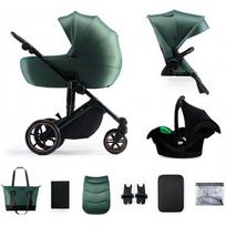 primo vezimelis - Kinderkraft 3in1 vežimėlis Prime 2 Mink Pro, Tamsiai žalias (Dark Green) - 4 nuotrauka