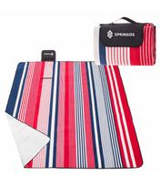 pledas - Springos Picnic Mat PM006, mėlynas/baltas/rožinis, 200 x 160 cm - 1 nuotrauka