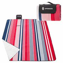 pledas - Springos Picnic Mat PM006, mėlynas/baltas/rožinis, 200 x 160 cm - 2 nuotrauka