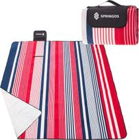 pledas - Springos Picnic Mat PM006, mėlynas/baltas/rožinis, 200 x 160 cm - 4 nuotrauka