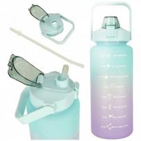 termosas su 2 puodeliais - Ikonka Gertuvė su šiaudeliu, 2 l, violetinė su mėtine (Violet with Mint) - 2 nuotrauka