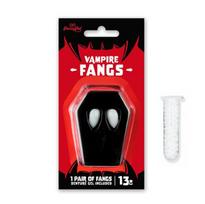 helovino - Partypal - Vampyro iltys Helovinui, balti (White) 13 mm. ilgis - 2 nuotrauka