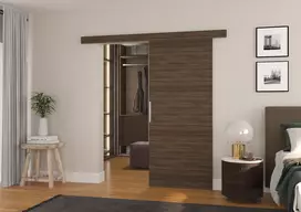 stumdomos durys ermitazas - Stumdomos durys nišai ADRK Furniture Daan 96, rudos (Brown) - 3 nuotrauka