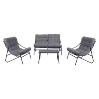 lauko baldai 4 vietu - Lauko baldų komplektas Mirpol Vibe, pilkas (Grey), 4 vietų - 2 nuotrauka