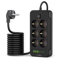 ilgintuvas 3 lizdu usb - Tech-Protect PC6X6 Prailgintuvas 6 lizdai 240V + 3xUSB-A + 3xUSB-C 200 cm Juodas (Black) - 1 nuotrauka