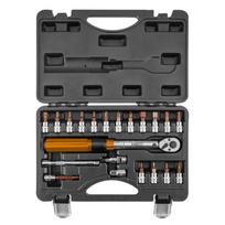 dinamometrinis raktas 5 25 - Neo Tools 1/4" dvikrypčiai dinamometriniai veržliarakčiai, 5-25Nm, rinkinys 21 vnt. (08-821) - 3 nuotrauka