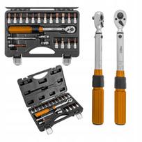dinamometrinis raktas 5 25 - Neo Tools 1/4" dvikrypčiai dinamometriniai veržliarakčiai, 5-25Nm, rinkinys 21 vnt. (08-821) - 4 nuotrauka
