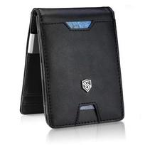 Vyriška Stevens SLIM plona piniginė, kortelių dėklas su RFID Juoda (Black)