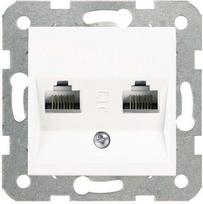 rozetes - Kištukinis lizdas Karre 90963634, 2-vietinis RJ45 CAT5e, baltas (White) - 1 nuotrauka