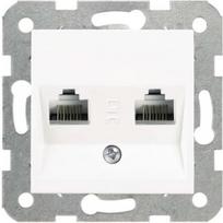 rozetes - Kištukinis lizdas Karre 90963634, 2-vietinis RJ45 CAT5e, baltas (White) - 2 nuotrauka