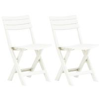 fotelis lauko - vidaXL Sulankstomos sodo kėdės, 2vnt., baltos (White) - 1 nuotrauka