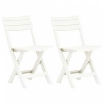 fotelis lauko - vidaXL Sulankstomos sodo kėdės, 2vnt., baltos (White) - 2 nuotrauka
