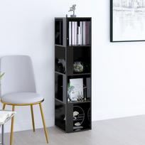 pastatomos lentynos - vidaXL Kampinė spintelė, juoda (Black), 33 x 33 x 132 cm - 1 nuotrauka