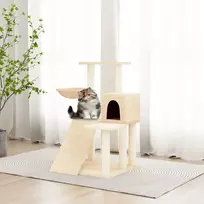 draskykles katems - vidaXL Draskyklė katėms su stovais iš sizalio, kreminė (Cream), 82cm - 2 nuotrauka