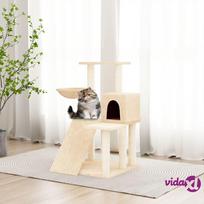draskykles katems - vidaXL Draskyklė katėms su stovais iš sizalio, kreminė (Cream), 82cm - 3 nuotrauka
