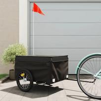 priekab juod - vidaXL dviračio priekaba, juoda (Black), 45kg, geležis - 1 nuotrauka