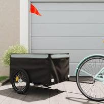 vidaXL Dviračio priekaba, juoda/pilka (Black/Grey)