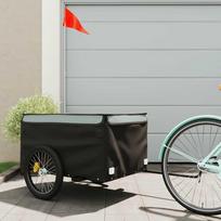 dviracio priekaba - vidaXL Dviračio priekaba, juoda/pilka (Black/Grey) - 2 nuotrauka
