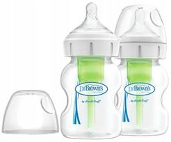 placiaj - Buteliukų rinkinys Dr. Browns Options Plus, 150 ml, 0 mėn., skaidri - 1 nuotrauka