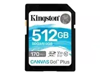 kingston 512gb atminties kortele - Kingston Canvas Go! Plus, 512 GB, 170 Mb/s - 90 Mb/s - 3 nuotrauka