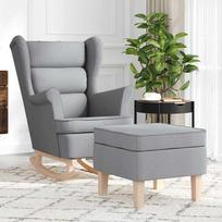 supas - vidaXL Supama kėdė su pakoja, šviesiai pilka (Light Grey) - 1 nuotrauka