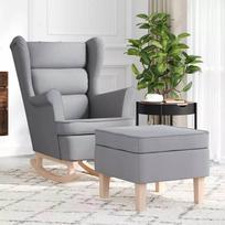 supas - vidaXL Supama kėdė su pakoja, šviesiai pilka (Light Grey) - 2 nuotrauka
