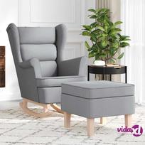 supas - vidaXL Supama kėdė su pakoja, šviesiai pilka (Light Grey) - 3 nuotrauka