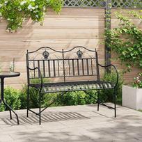 lauko suoliukai - Metalinis lauko suolas vidaXL, juodas (Black) - 1 nuotrauka