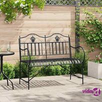 lauko suoliukai - Metalinis lauko suolas vidaXL, juodas (Black) - 3 nuotrauka