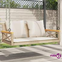 supyniu suolai - vidaXL Sūpynės-suoliukas su pagalvėmis, smėlio (Sand) - 2 nuotrauka